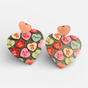 💖 Valentine Conversation Heart Statement Earrings 💖